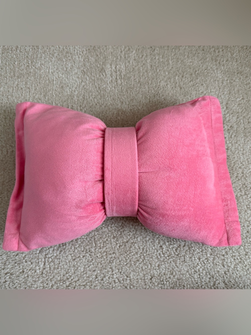 Pink Bow Shaped Accent Pillow (14”L)